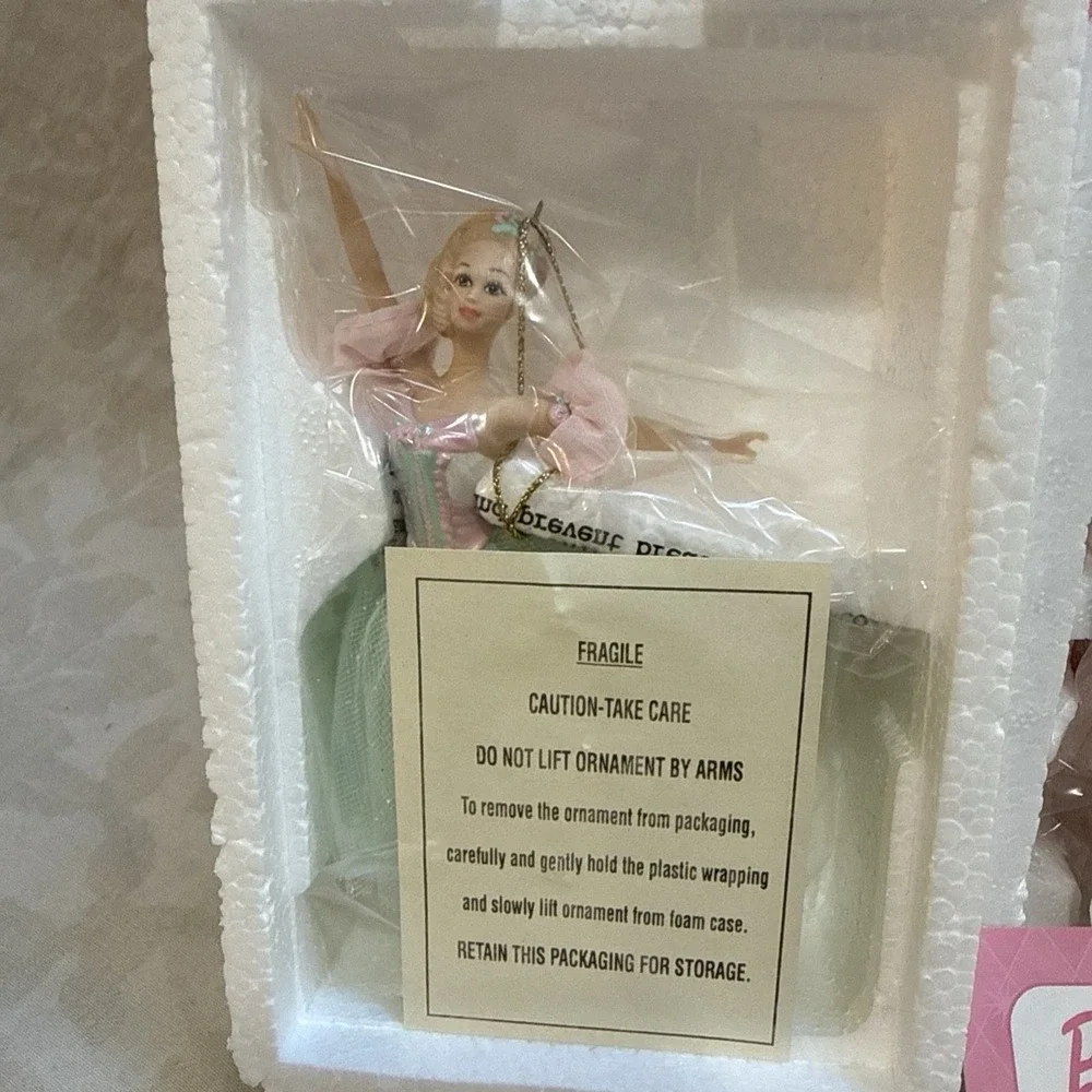Vintage Barbie Avon Porcelain Ornament Lot 3 Pieces Christmas 1997-2001